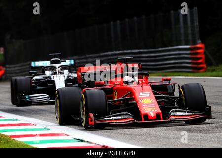 Sebastian Vettel (GER) Ferrari SF90. 06.09.2019. Championnat du monde de Formule 1, Rd 14, Grand Prix d'Italie, Monza, Italie, Journée d'entraînement. Le crédit photo doit être lu : images XPB/Press Association. Banque D'Images