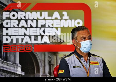 Mario Isola (ITA) Pirelli Racing Manager à la FIA Press Conference. 04.09.2020. Championnat du monde de Formule 1, Rd 8, Grand Prix d'Italie, Monza, Italie, Journée d'entraînement. Le crédit photo doit être lu : images XPB/Press Association. Banque D'Images