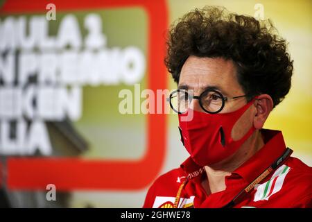 Mattia Binotto (ITA) Ferrari Chef de l'équipe à la Conférence de presse de la FIA. 04.09.2020. Championnat du monde de Formule 1, Rd 8, Grand Prix d'Italie, Monza, Italie, Journée d'entraînement. Le crédit photo doit être lu : images XPB/Press Association. Banque D'Images