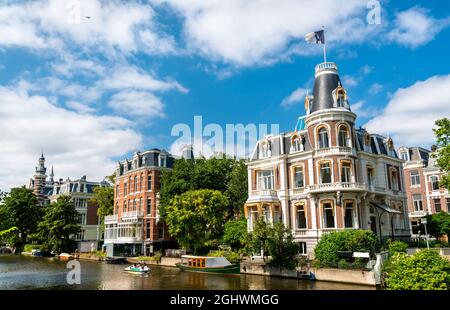 Architecture typique d'Amsterdam aux pays-Bas Banque D'Images