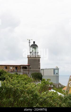 Le phare Kullens fyr à Skåne, Suède Banque D'Images