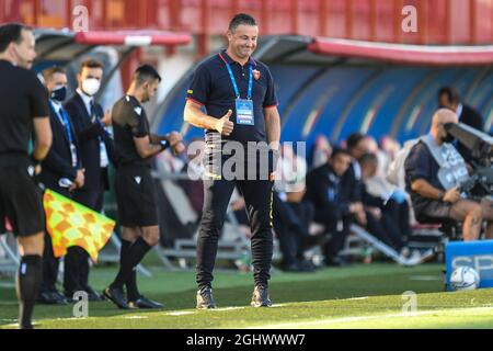 Vicenza, Italie. 07septembre 2021. Miodrag Vukotic (Coach Montenegro) pendant les qualifications Euro 2023 - Italie U21 vs Monténégro, UEFA European football Championship à Vicenza, Italie, septembre 07 2021 crédit: Independent photo Agency/Alay Live News Banque D'Images