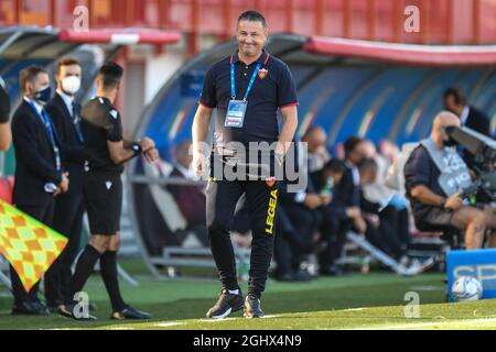 Vicenza, Italie. 07septembre 2021. Miodrag Vukotic (Coach Montenegro) pendant les qualifications Euro 2023 - Italie U21 vs Monténégro, UEFA European football Championship à Vicenza, Italie, septembre 07 2021 crédit: Independent photo Agency/Alay Live News Banque D'Images