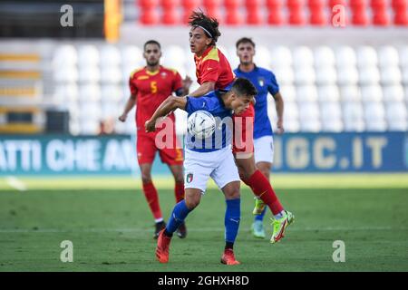 Vicenza, Italie. Le 07e sept. 2021. Foul de Samuele Ricci (Italia) pendant les qualifications Euro 2023 - Italie U21 vs Monténégro, UEFA European football Championship à Vicenza, Italie, septembre 07 2021 crédit: Independent photo Agency/Alay Live News Banque D'Images