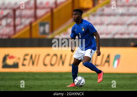 Vicenza, Italie. 07septembre 2021. Iyenoma Udogie (Italia) lors des qualifications Euro 2023 - Italie U21 vs Monténégro, UEFA European football Championship à Vicenza, Italie, septembre 07 2021 crédit: Independent photo Agency/Alay Live News Banque D'Images