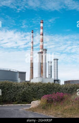 Images capturées dans la baie de Dublin et le phare de Poolbeg Banque D'Images