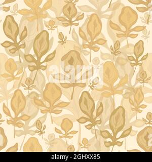 L'automne qui vole laisse un motif sans couture. Sécher les feuilles de différentes nuances Illustration de Vecteur