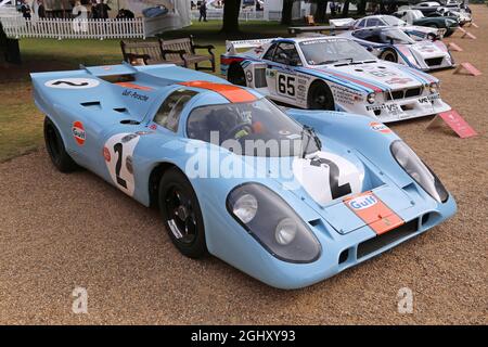 Porsche 917K (1969), Gulf v Martini Display, Concours of Elegance 2021, Hampton court Palace, Londres, Royaume-Uni, Europe Banque D'Images