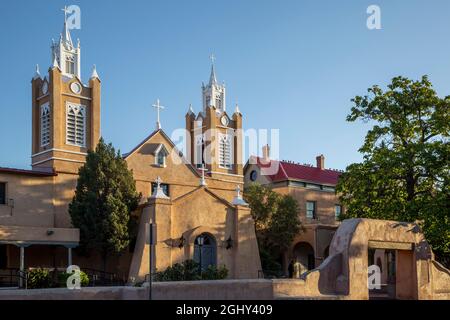 L'église San Felipe de Neri, Vieille Ville, Albuquerque, Nouveau Mexique USA Banque D'Images