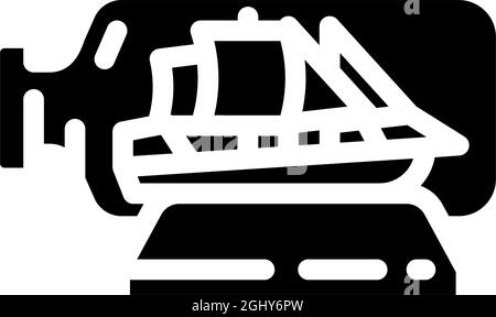 illustration vectorielle de l'icône bateau en bouteille Illustration de Vecteur