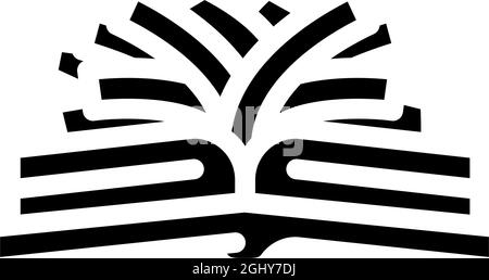 composition de l'ancienne illustration du vecteur d'icône de glyphe de livre Illustration de Vecteur