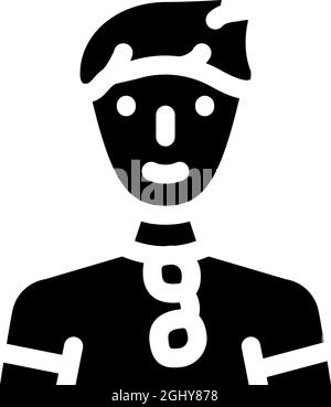 illustration du vecteur d'icône de glyphe jeune homme Illustration de Vecteur