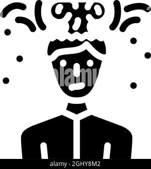 illustration d'un vecteur d'icône de glyphe mâle d'explosion cérébrale Illustration de Vecteur