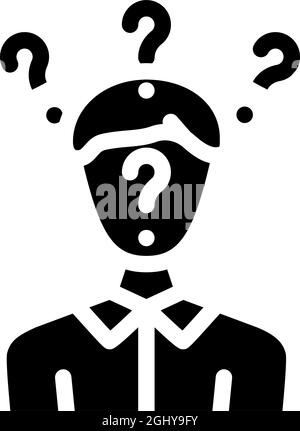 recherche de réponses glyphe mâle illustration du vecteur Illustration de Vecteur