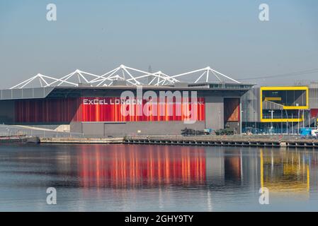 Londres, Royaume-Uni. 07septembre 2021. Vue de l'Excel de Londres où se tiendra le DSEI (Defense and Security Equipment International) du 14 au 17 septembre. Crédit : SOPA Images Limited/Alamy Live News Banque D'Images