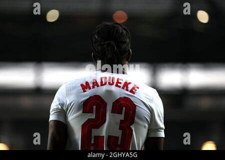 Noni Madueke d'Angleterre lors de l'UEFA Euro sous 21 Groupe G qualification match au stadumMK, Milton Keynes. Date de la photo: Mardi 7 septembre 2021. Banque D'Images