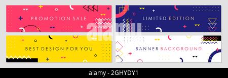 Collection de modèles de bannières pour la vente promotionnelle. Bannière modifiable pour les publicités sur les réseaux sociaux, les sites Web et Internet. Illustration de Vecteur