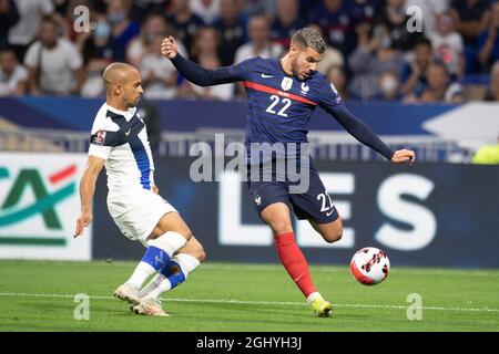 Theo Hernandez de France en action lors du match de qualification de la coupe du monde de la FIFA 2022 entre la France et la Finlande au stade Groupama le 7 septembre 2021 à Lyon, France. Photo de David Niviere/ABACAPRESS.COM Banque D'Images