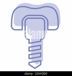 Vecteur d'icône des implants dentaires - style bicolore - illustration simple, contour modifiable, vecteur de modèle de conception, idéal pour les tirages, les affiches, annonceur Illustration de Vecteur