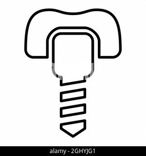 Vecteur d'icône des implants dentaires - style de ligne - illustration simple, contour modifiable, vecteur de modèle de conception, idéal pour les tirages, les affiches, publicités, Illustration de Vecteur