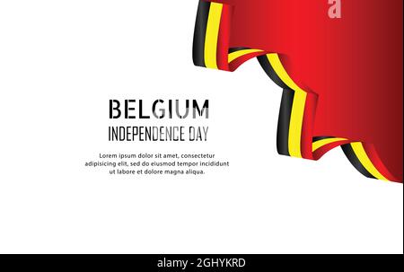 Illustration vectorielle. Contexte fête nationale de la Belgique de juillet 21. Joyeux jour de l'indépendance. Conceptions pour les affiches, arrière-plan Illustration de Vecteur