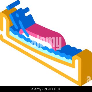 illustration vectorielle d'icône isométrique de flow board water sport Illustration de Vecteur