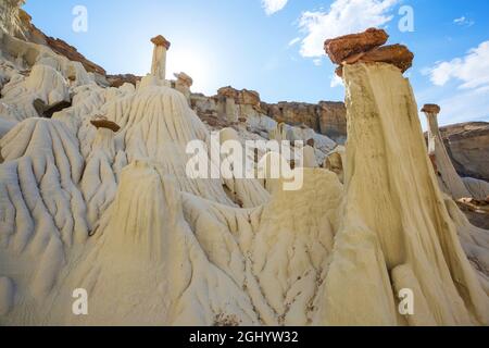 Des hoodoos inhabituels Wahweap dans l'Utah, aux États-Unis Banque D'Images