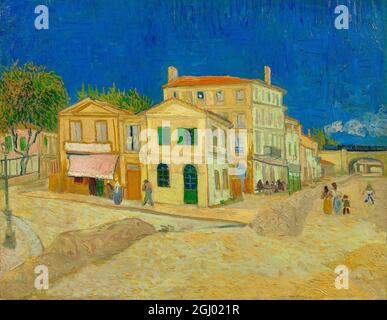 Œuvre d'art Vincent van Gogh intitulée la Maison jaune - la rue Banque D'Images