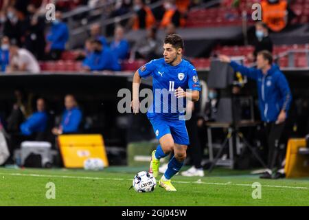 Copenhague, Danemark. 07e septembre 2021. Manoir Solomon (11) d'Israël vu pendant la coupe du monde de l'UEFA entre le Danemark et Israël à Parken à Copenhague. (Crédit photo: Gonzales photo - Dejan Obretkovic). Banque D'Images