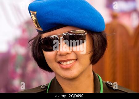 Femmes soldats d'Indonésie Banque D'Images