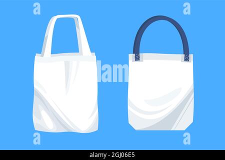 Ensemble de sacs en tissu plat illustration vectorielle. Illustration de Vecteur