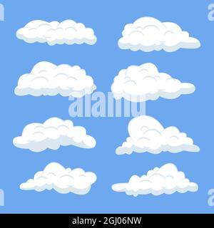 Nuage dessiné à la main dans l'illustration du vecteur du jeu de ciel. Illustration de Vecteur