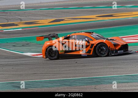 BARCELONE, ESPAGNE, 4 septembre 2021 : Vortex GTX sur piste pendant la série 24h, un championnat international de course longue distance pour les voitures GT et Touring Banque D'Images