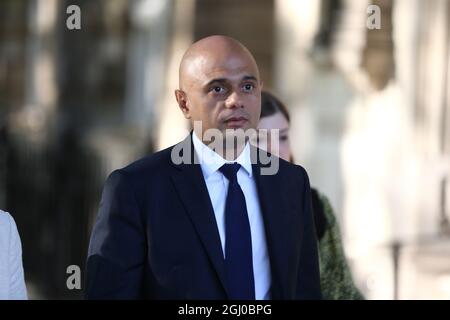 Londres, Angleterre, Royaume-Uni. 8 septembre 2021. Le secrétaire d'État britannique à la Santé et aux soins sociaux SAJID JAVID est vu à Westminster, Londres. (Image de crédit : © Tayfun Salci/ZUMA Press Wire) Banque D'Images