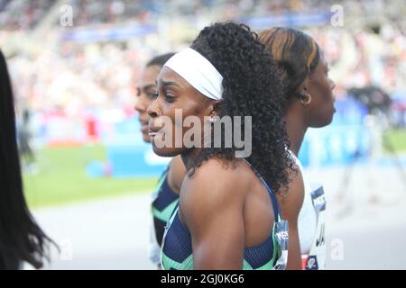 Elaine Thompson- Herah de Jamaique 100 M femmes en pendant la ligue de diamants de l'IAAF Wanda, rencontre de Paris Athlétisme le 28 août 2021 au stade de Charlety à Paris, France - photo Laurent Lairys / DPPI Banque D'Images