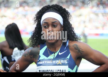 Elaine Thompson- Herah de Jamaique 100 M femmes en pendant la ligue de diamants de l'IAAF Wanda, rencontre de Paris Athlétisme le 28 août 2021 au stade de Charlety à Paris, France - photo Laurent Lairys / DPPI Banque D'Images