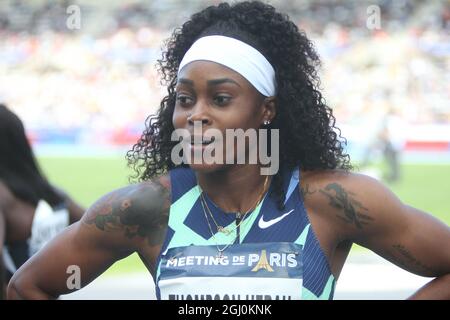 Elaine Thompson- Herah de Jamaique 100 M femmes en pendant la ligue de diamants de l'IAAF Wanda, rencontre de Paris Athlétisme le 28 août 2021 au stade de Charlety à Paris, France - photo Laurent Lairys / DPPI Banque D'Images