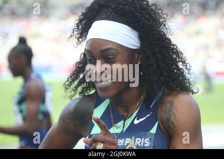 Elaine Thompson- Herah de Jamaique 100 M femmes en pendant la ligue de diamants de l'IAAF Wanda, rencontre de Paris Athlétisme le 28 août 2021 au stade de Charlety à Paris, France - photo Laurent Lairys / DPPI Banque D'Images