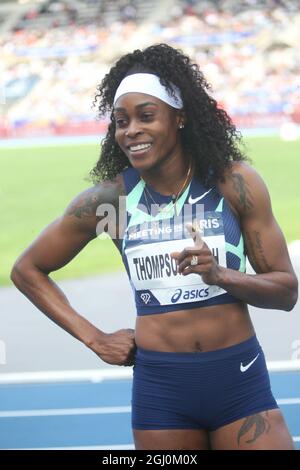 Elaine Thompson- Herah de Jamaique 100 M femmes en pendant la ligue de diamants de l'IAAF Wanda, rencontre de Paris Athlétisme le 28 août 2021 au stade de Charlety à Paris, France - photo Laurent Lairys / DPPI Banque D'Images