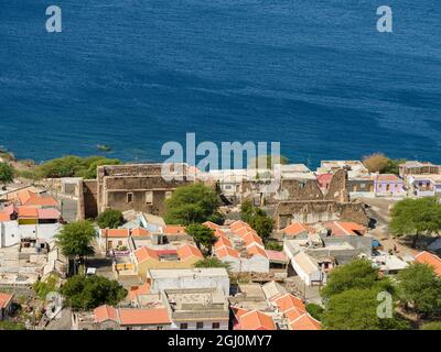 Ruine de la cathédrale se. Cidade Velha, centre historique de Ribeira Grande, classé au patrimoine mondial de l'UNESCO. Île de Santiago, Cap-Vert. Banque D'Images