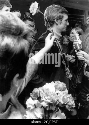 Jean-Claude Killy, coureur de ski alpin de la coupe du monde de France. Banque D'Images