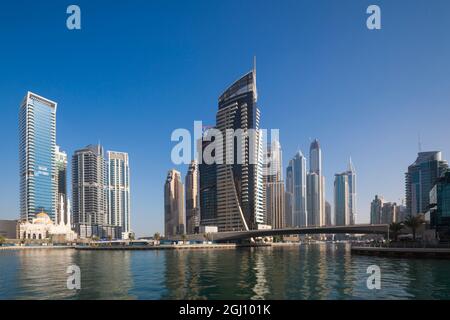 Émirats Arabes Unis, Dubai, Dubaï Marina, immeubles de grande hauteur Banque D'Images