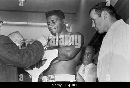 BOXE - PRÉPARATION POUR FLOYD PATTERSON - COMBAT JOHANSSON EN FLORIDE 13 MARS 1961 Banque D'Images