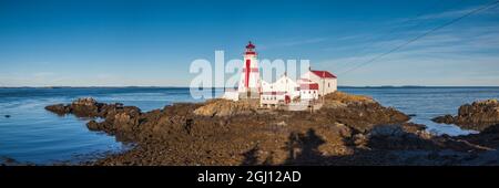 Canada, Nouveau-Brunswick, Île Campobello, Head Harbour lighthouse phare Banque D'Images