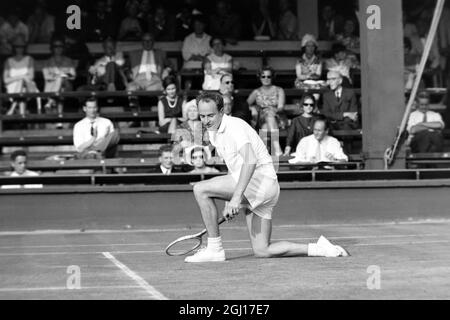 TENNIS COUPE DAVIS ZONE EUROPÉENNE BOBBIE WILSON EN ACTION À LONDRES ; 1ER AOÛT 1963 Banque D'Images