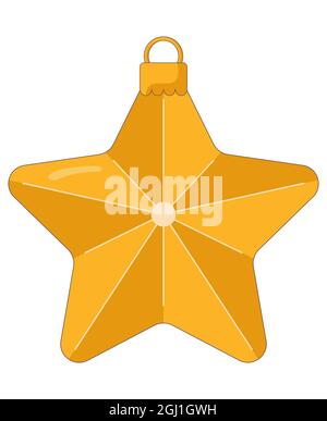 Simple de style plat icône de l'arbre de Noël brillant jouet isolé ion un fond blanc. Illustration de Vecteur