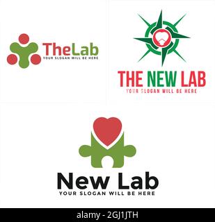 Education Lab People puzzle communauté logo design Illustration de Vecteur