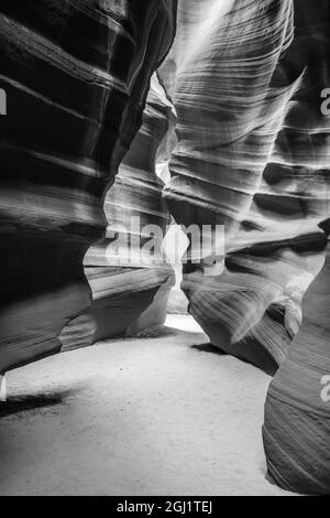 Formations de Slickrock dans le Upper Antelope Canyon, réserve indienne Navajo, Arizona, États-Unis. Banque D'Images