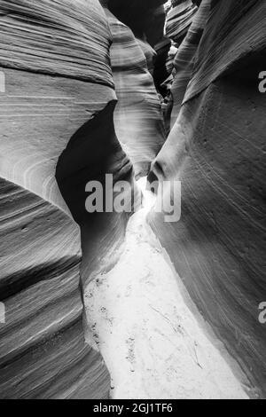 Formations de Slickrock dans le Lower Antelope Canyon, réserve indienne Navajo, Arizona, États-Unis. Banque D'Images