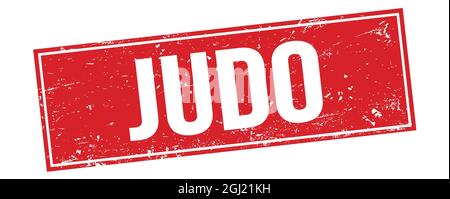 JUDO texte sur le signe rouge grungy rectangle cachet. Banque D'Images